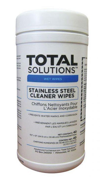 Stainless Steel Cleaner Wipes, 40 Wipes/Tub - 1549
