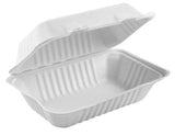 Compostable Hinged Containers 9“x6”x3”, 50Pk – 6013