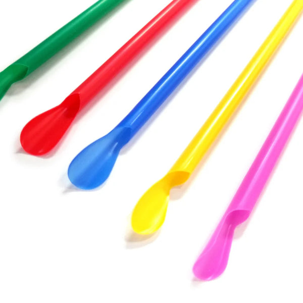 Spoon Straws Multi-Color 8" 200/PKG 12357 Great Western