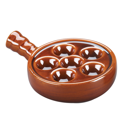 Escargot Plate with Handle, Brown – 744045