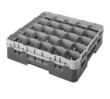 Cambro 25 Compartment Glass Rack 4-1/2"H, Grey - 25S418151