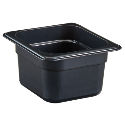 Cambro Hot Food Pan 1/6 size 4"D, Black - 64HP110