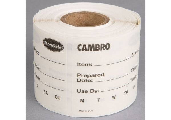 Cambro StoreSafe Food Rotation Label, 2" x 3", Roll of 250 - 23SLB250