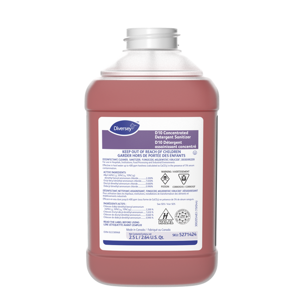 D10 Conc Detergent 5271424 2x2.5l Jfill Sanitizer