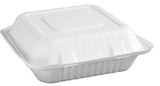 Compostable Hinged Containers 8“x8”x3”, 50Pk – 6011
