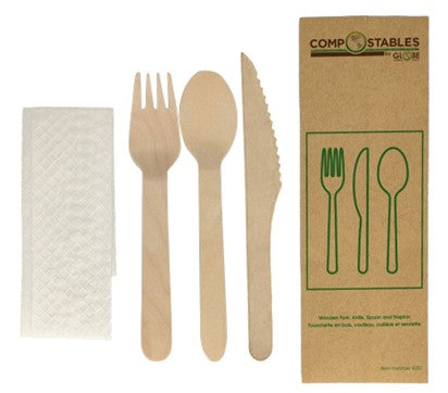 Compostable Wooden Cutlery Sets, 50Pk – 6051