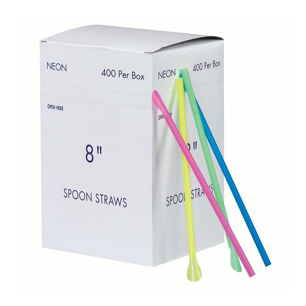 Neon Sipper Spoon Straws 400/box