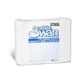 White Swan® 2-Ply Dinner Napkin, 8 Fold, 16 pkg of 188/Cs - 7655