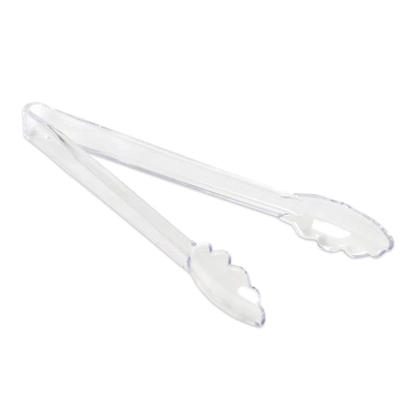 Scalloped Tongs 9" Clear - MAG3069