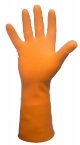 DURA-FIT™ Latex Glove, Flocklined, Orange, Large  12 Pairs/Pkg-15-843-09