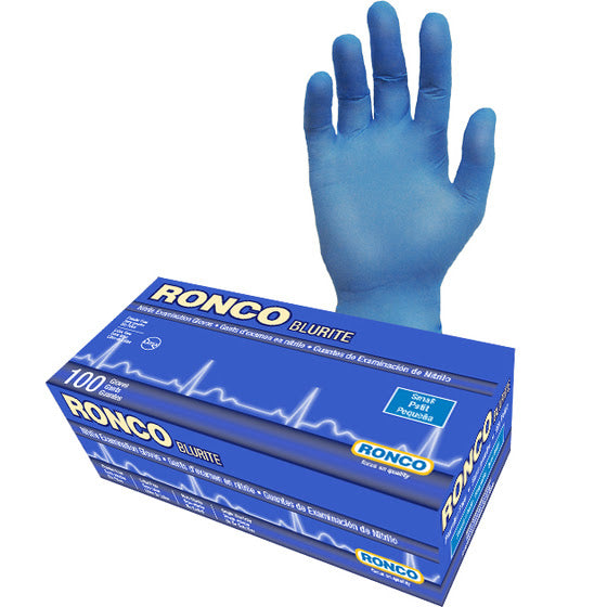 Blurite Large 989 Nitrile Blue Examination Gloves Power Free 100/box