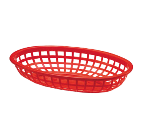 Oval Plastic Basket 9-1/4" x 6" Red – 1074R