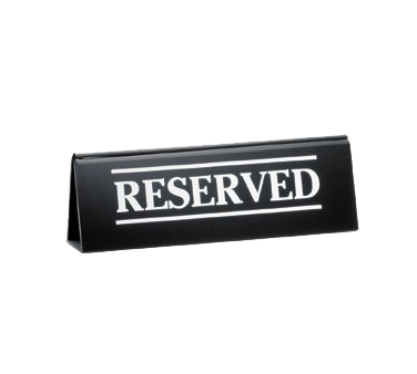 Reserved Sign 2" x 6" Black - 2060A