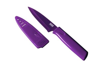 Paring Knife 4”, Serrated with Sheath, Eggplant – KR23367