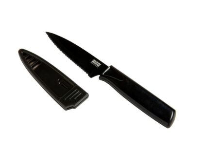 Paring Knife 4”, Serrated with Sheath, Licorice – KR23363