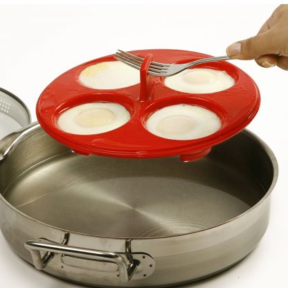 Silicone 4 Egg Poacher, Red– NP9900