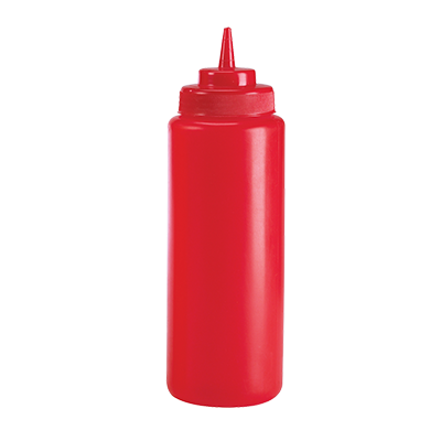 Squeeze Bottle 16 oz Wide Mouth Red - 57801605