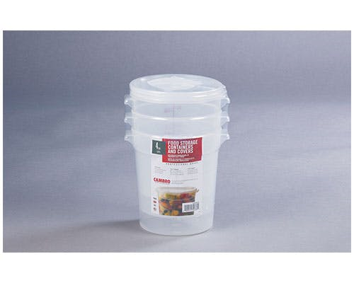 Cambro Round 4Qt Container w Lid,  Grab N Go 3 Pack - RFS4PPSW3190