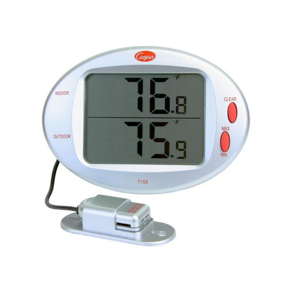 Indoor/ Outdoor Digital Thermometer with Remote Sensor- T158-0-8