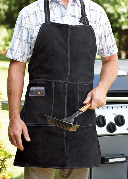 Leather Grill Apron, Black – 76605