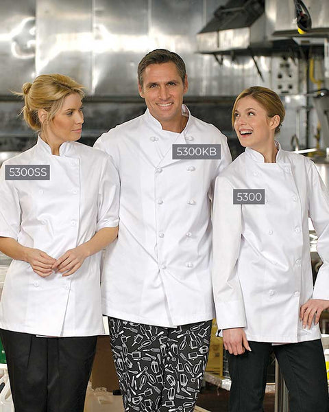 Chef Coat, Short Sleeve, White, Medium – 5300SS-WH-MD